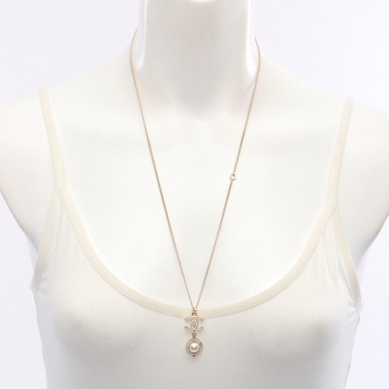 Chanel Necklace Coco Mark GP (gold Plated) Necklace Ladies Used a