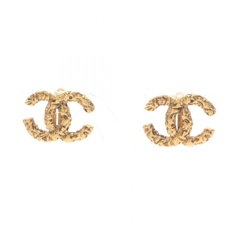 Chanel Earring Coco Mark GP (gold Plated) Earring Ladies Used a