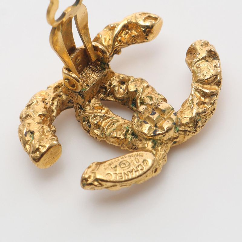 Chanel Earring Coco Mark GP (gold Plated) Earring Ladies Used a