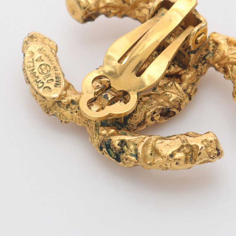 Chanel Earring Coco Mark GP (gold Plated) Earring Ladies Used a