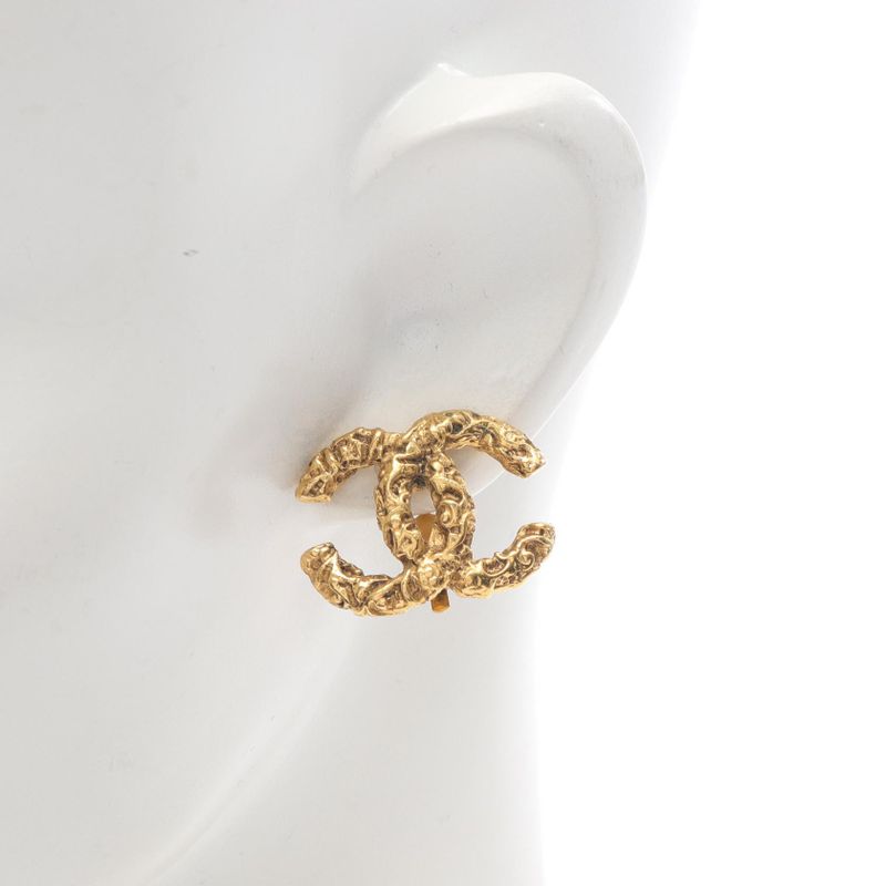 Chanel Earring Coco Mark GP (gold Plated) Earring Ladies Used a