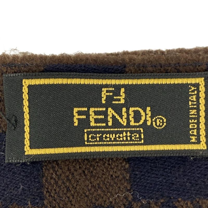 Fendi Scarf - Dark Brown and Navy Pecan Wool