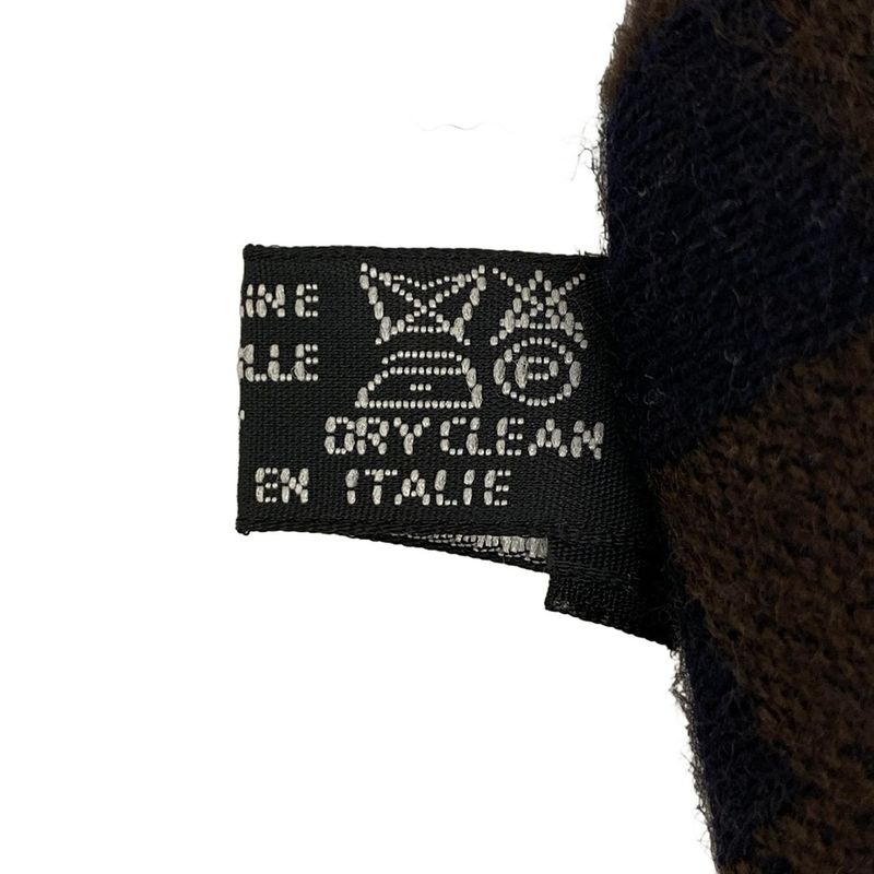 Fendi Scarf - Dark Brown and Navy Pecan Wool