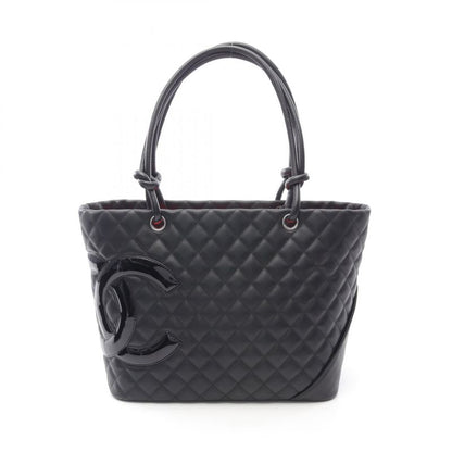 Chanel Tote Bag Cambon Line Large Black Enamel Leather Cambon Large Tote Women