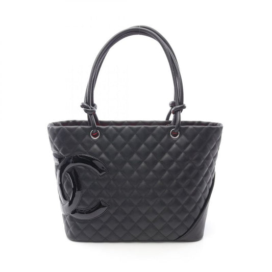 Chanel Tote Bag Cambon Line Large Black Enamel Leather Cambon Large Tote Women