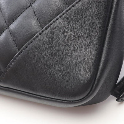 Chanel Handbag Cambon Line Black White Leather Cambon Accessory Pouch Ladies