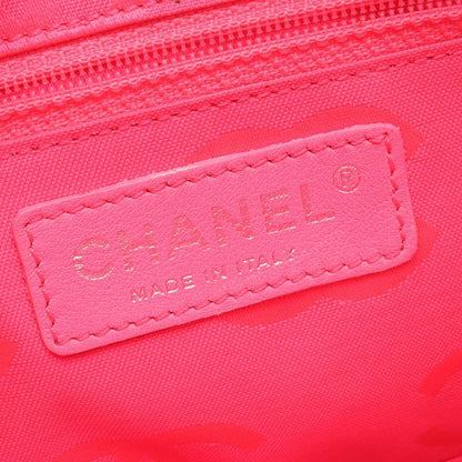 Chanel Handbag Cambon Line Black White Leather Cambon Accessory Pouch Ladies