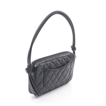 Chanel Handbag Cambon Line Black White Leather Cambon Accessory Pouch Ladies