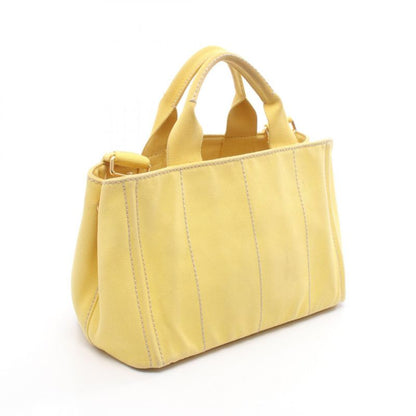 Prada Tote Bag Canapa B2439g Yellow Canvas Mini Canapa Tote Women Used B