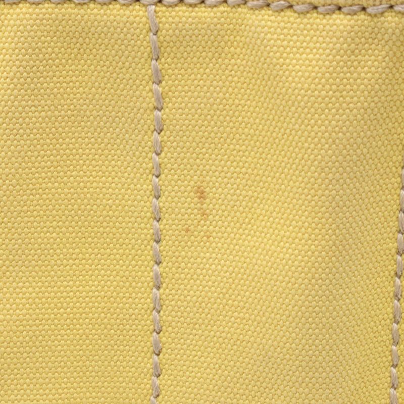 Prada Tote Bag Canapa B2439g Yellow Canvas Mini Canapa Tote Women Used B