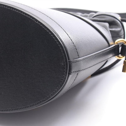 Gucci Shoulder Bag Horsebit Bucket Bag 602118 Black Leather 1955 Horsebit