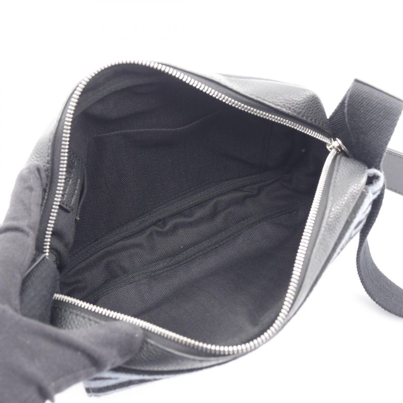 Loewe Shoulder Bag Military Messenger Bag XS Blue Black Green Wool Leather