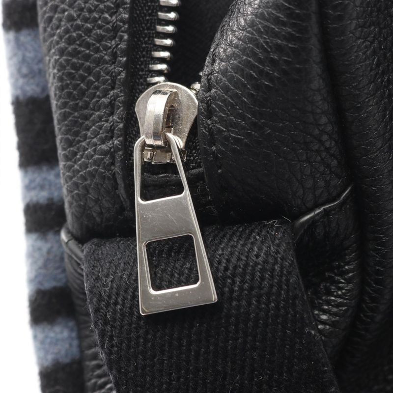 Loewe Shoulder Bag Military Messenger Bag XS Blue Black Green Wool Leather