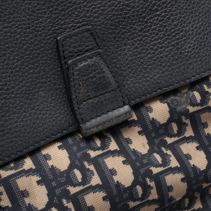 Christian Dior Backpack Sac Backpack Oblique Beige Navy Nylon Leather Oblique