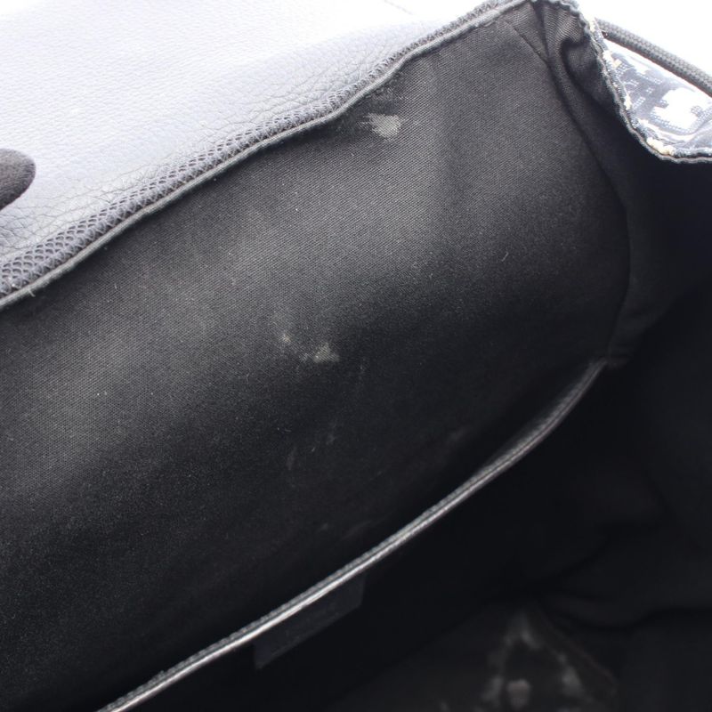 Christian Dior Backpack Sac Backpack Oblique Beige Navy Nylon Leather Oblique