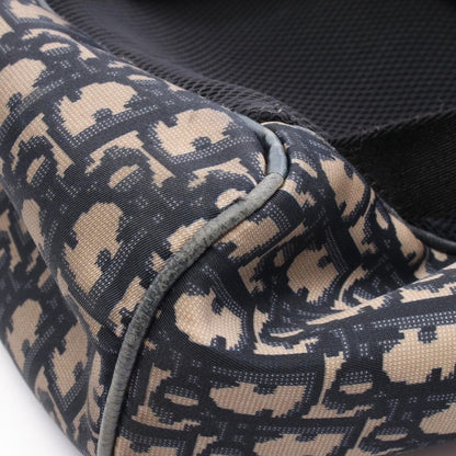 Christian Dior Backpack Sac Backpack Oblique Beige Navy Nylon Leather Oblique