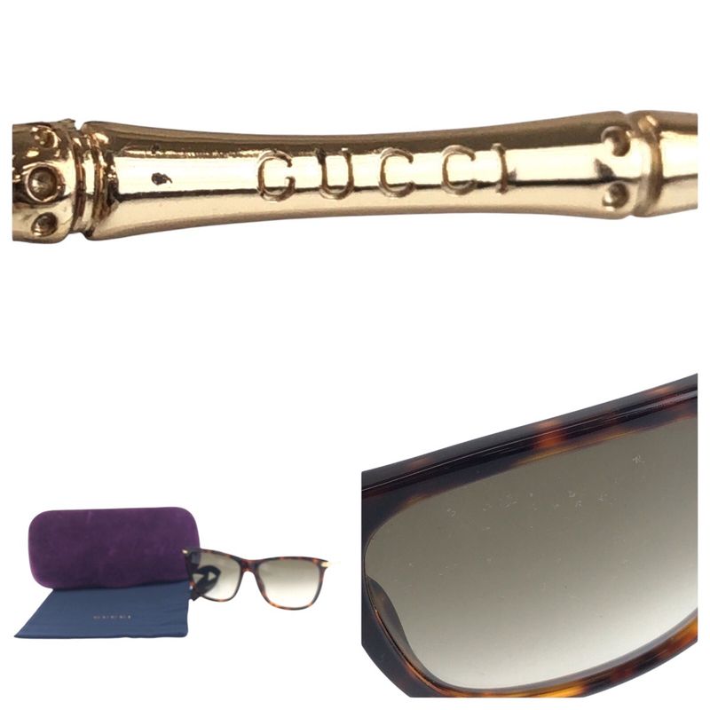 Gucci Brown Gold Metal Plastic 11a3f3m Unisex Mens Unisex Sunglass Es 506458