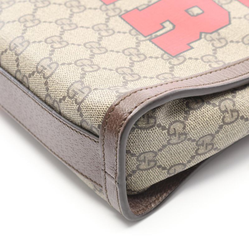 Gucci Tote Bag GG Supreme 688497 Beige PVC Coated Canvas Leather Tote Bag Women