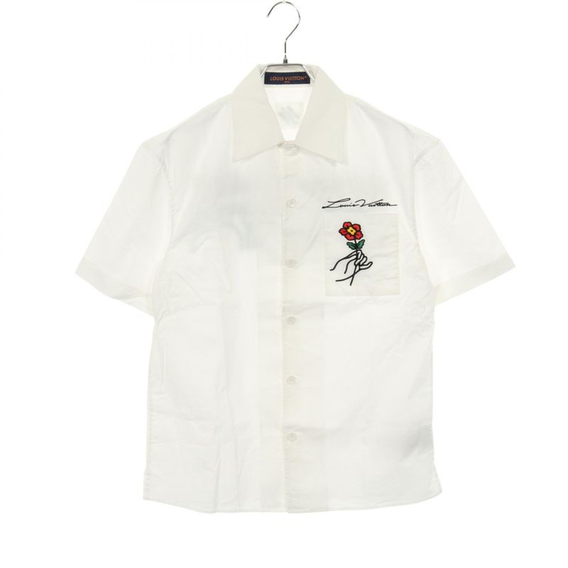 Louis Vuitton Flower Embroidery Rm241 Ike Hqs85w Cotton Shirt Men's Used a