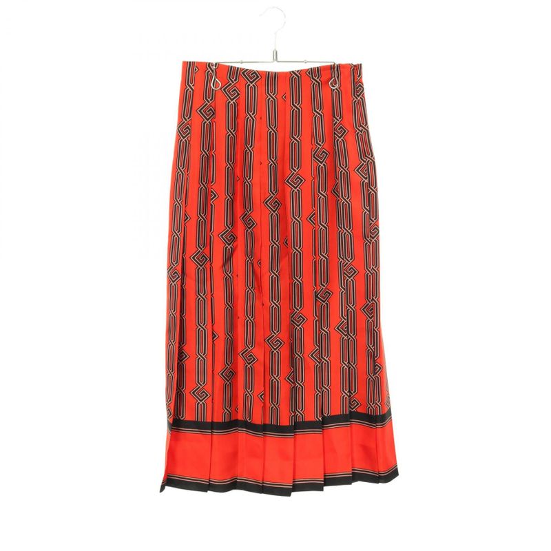 Gucci Skirt Pleated Silk Cotton Skirt Women Used a