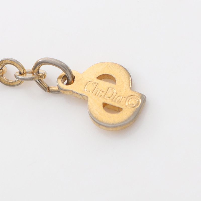 Christian Dior Necklace CD Logo Bag Motif GP (gold Plated) Necklace Ladies Used