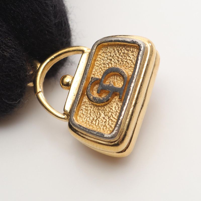 Christian Dior Necklace CD Logo Bag Motif GP (gold Plated) Necklace Ladies Used