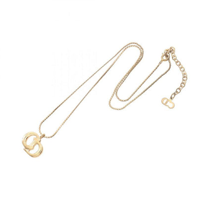 Christian Dior Necklace CD Logo GP (gold Plated) Necklace Ladies Used B