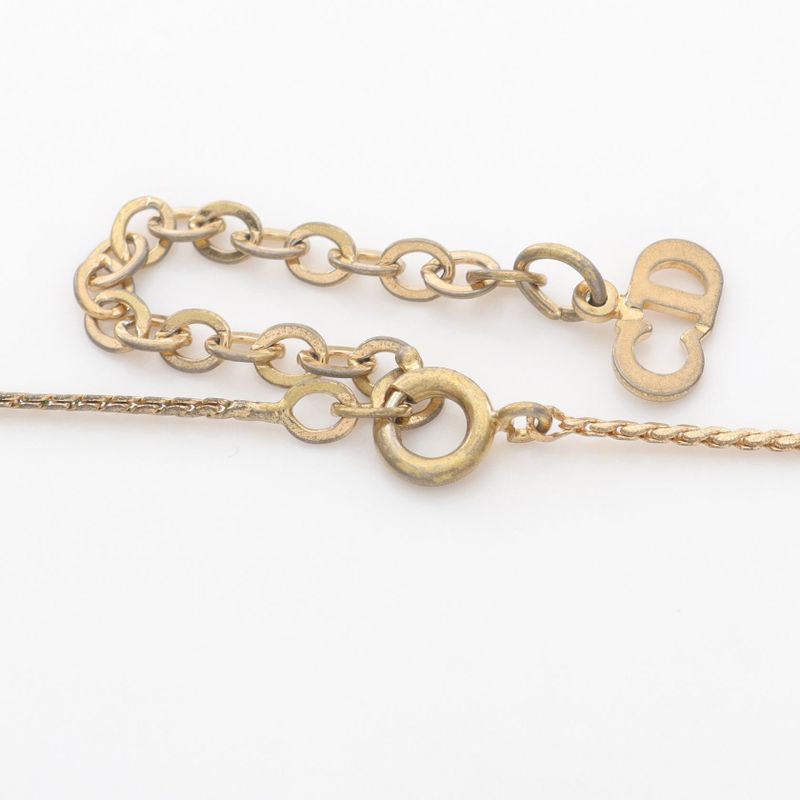 Christian Dior Necklace CD Logo GP (gold Plated) Necklace Ladies Used B