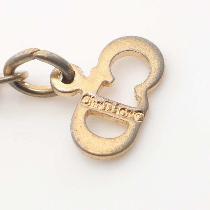 Christian Dior Necklace CD Logo GP (gold Plated) Necklace Ladies Used B