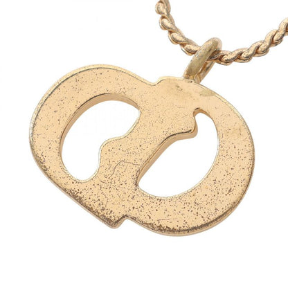 Christian Dior Necklace CD Logo GP (gold Plated) Necklace Ladies Used B