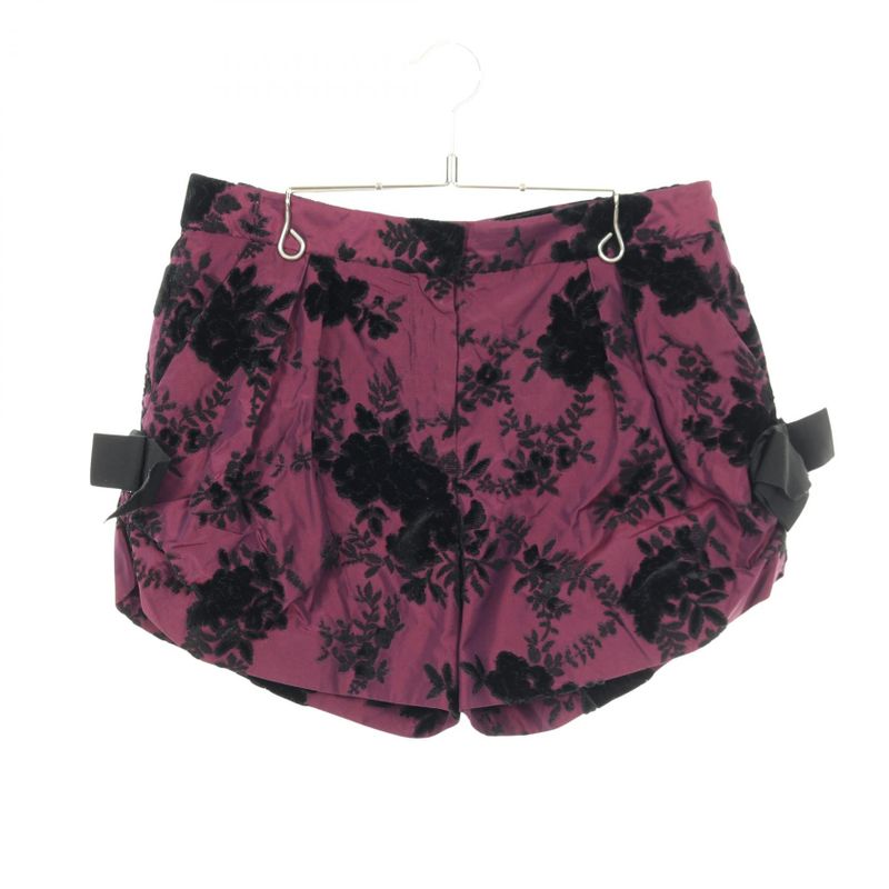 Christian Dior Pants Short Burgundy Silk Pants Women's Used a