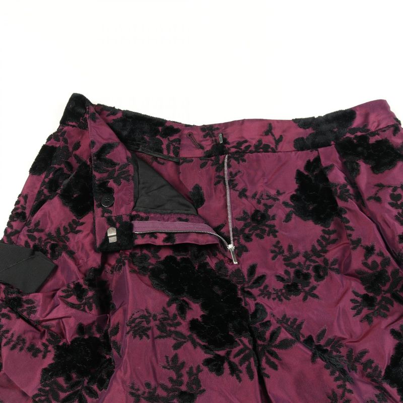 Christian Dior Pants Short Burgundy Silk Pants Women's Used a