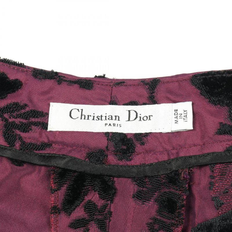 Christian Dior Pants Short Burgundy Silk Pants Women's Used a