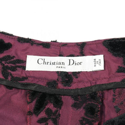 Christian Dior Pants Short Burgundy Silk Pants Women's Used a