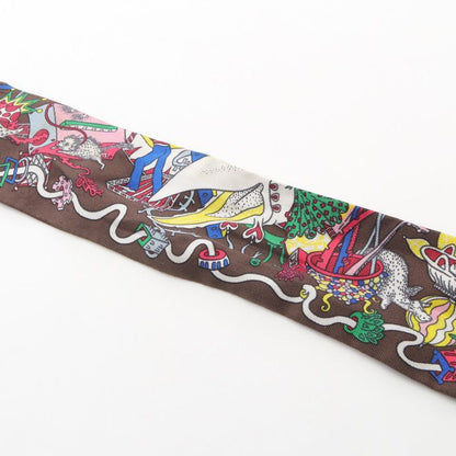 Hermes Scarf Twilly LA Folle Parade Silk Twilly Ladies Used B