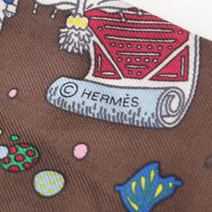 Hermes Scarf Twilly LA Folle Parade Silk Twilly Ladies Used B
