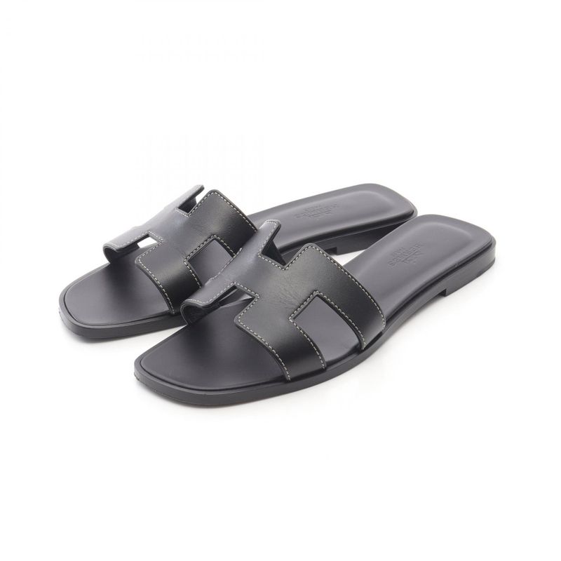 Hermes Sandals Oran H021056z Calf Leather Sandals Women Used a