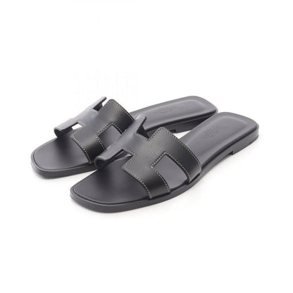 Hermes Sandals Oran H021056z Calf Leather Sandals Women Used a