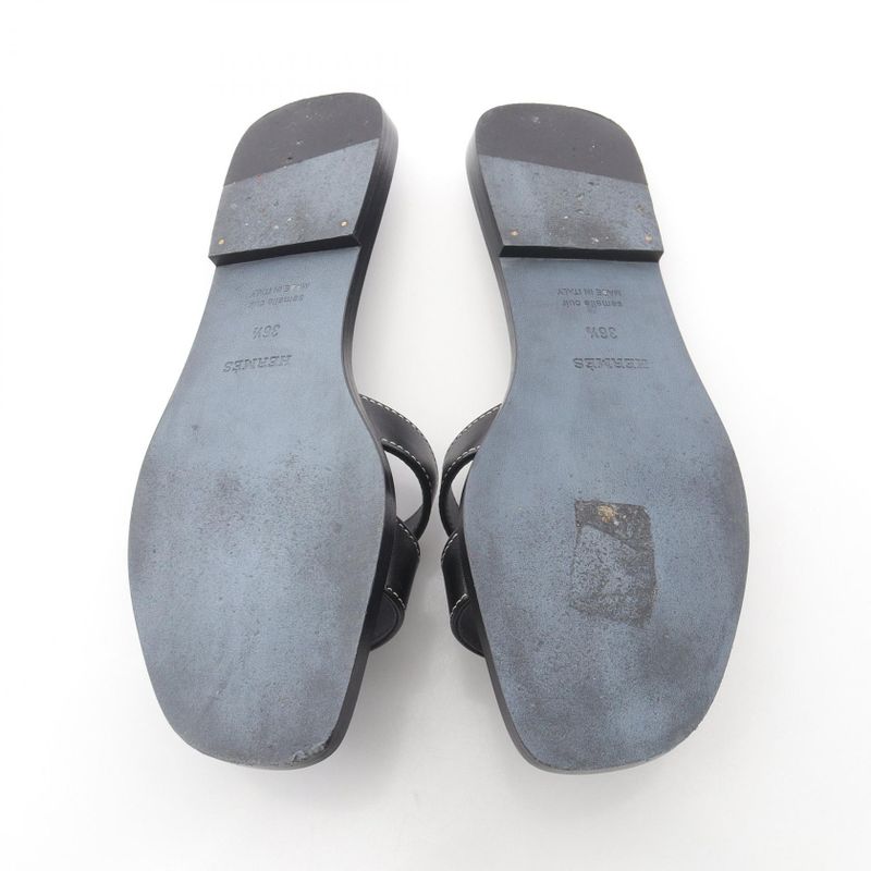 Hermes Sandals Oran H021056z Calf Leather Sandals Women Used a
