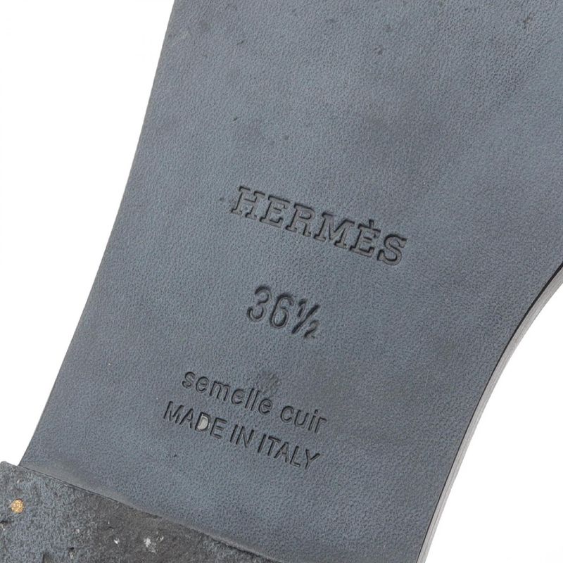 Hermes Sandals Oran H021056z Calf Leather Sandals Women Used a