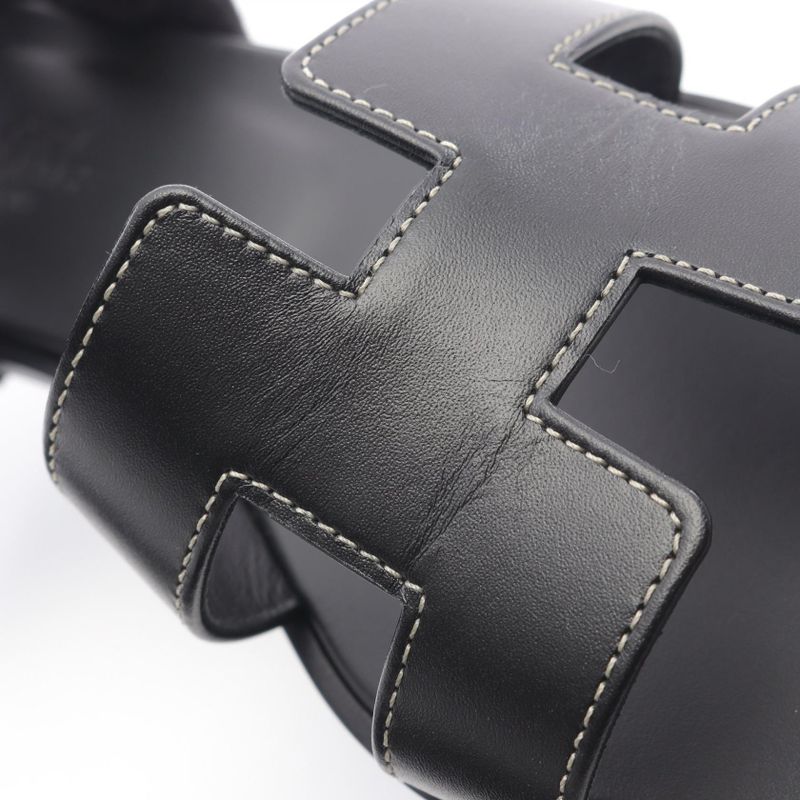 Hermes Sandals Oran H021056z Calf Leather Sandals Women Used a