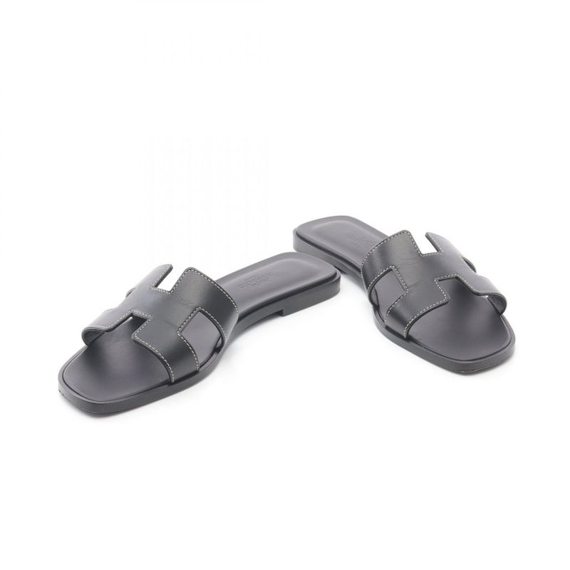 Hermes Sandals Oran H021056z Calf Leather Sandals Women Used a