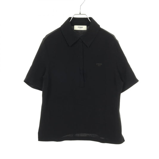 Fendi Polo Shirt Black Silk Blouse Women's Used a