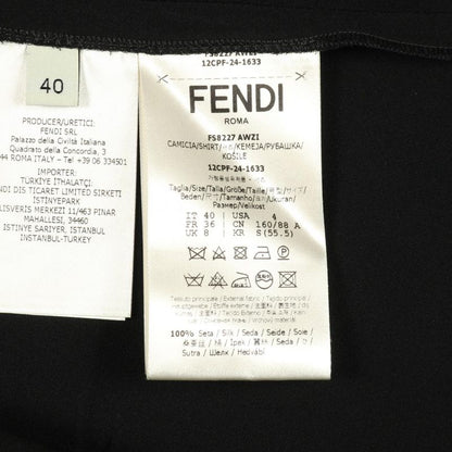 Fendi Polo Shirt Black Silk Blouse Women's Used a