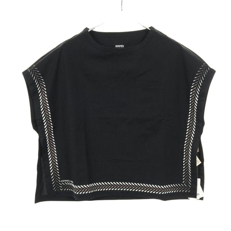 Hermes Cut and Sewn Inspiration Kimono 5e4630da Black Cotton T-Shirt Ladies