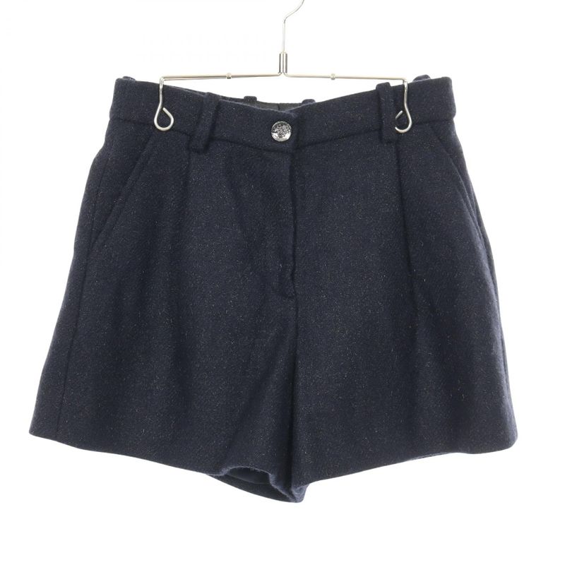 Chanel Pants Coco Mark Button Short P80432v65327 Wool Cashmere Shorts Ladies