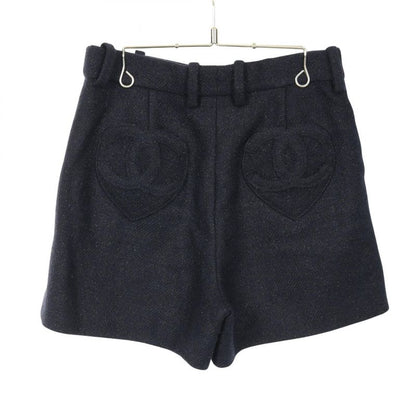 Chanel Pants Coco Mark Button Short P80432v65327 Wool Cashmere Shorts Ladies