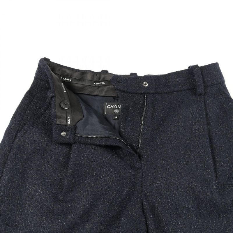 Chanel Pants Coco Mark Button Short P80432v65327 Wool Cashmere Shorts Ladies