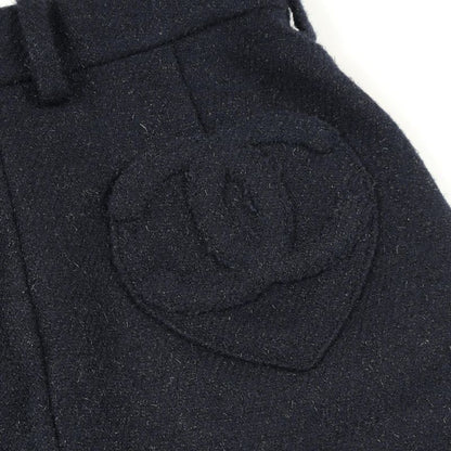 Chanel Pants Coco Mark Button Short P80432v65327 Wool Cashmere Shorts Ladies
