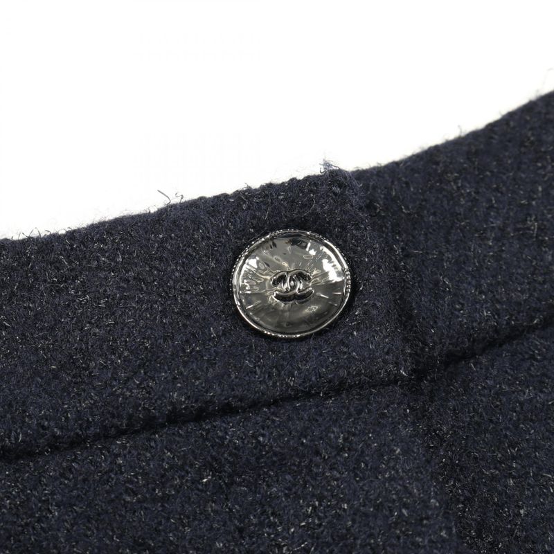 Chanel Pants Coco Mark Button Short P80432v65327 Wool Cashmere Shorts Ladies